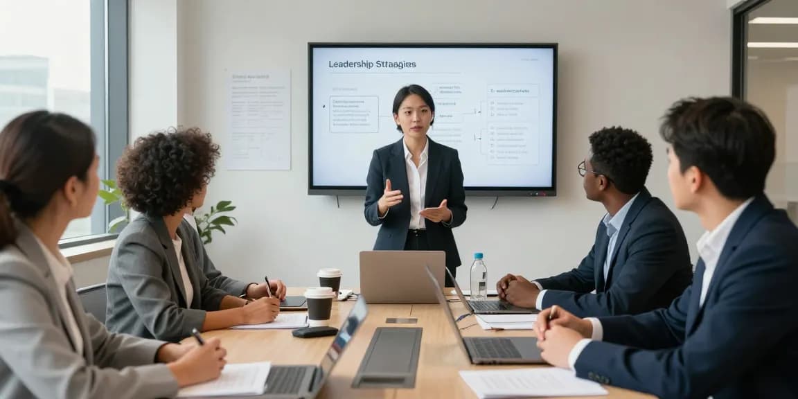 Ein Team diskutiert über eine schwierige Führungskraft während eines Meetings in einem modernen Büro.